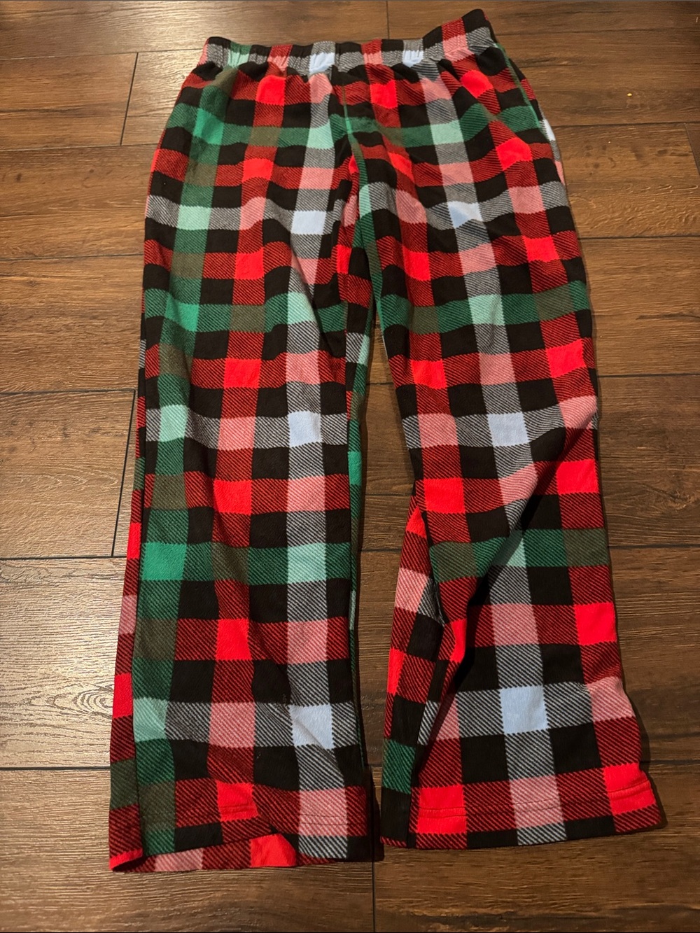 Mens Plaid Flannel Pajama Pants - Red & Green